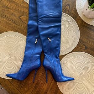 Vero Cuoio Vibrant Blue Over-the-Knee Boots NWOT usa size 9